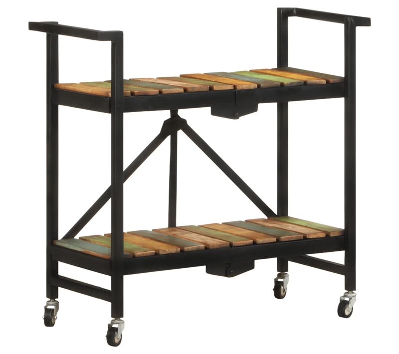Chariot De Cuisine 87x36x81 Cm Bois Massif De Récupération