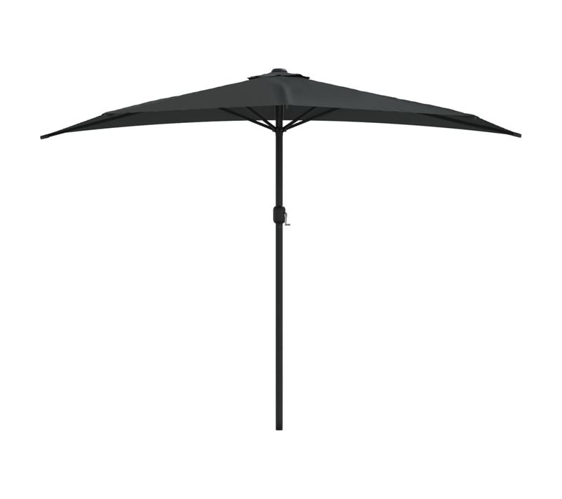 Parasol De Balcon Mât En Aluminium - 300x150x253 Cm - Noir