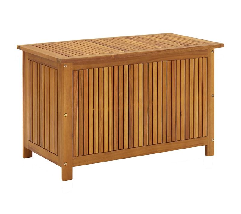 Boîte De Rangement De Jardin 90x50x58 Cm Bois D'acacia Massif Coffre De Stockage Extérieur