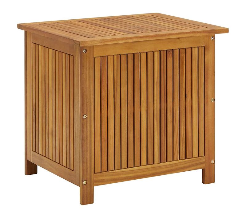 Boîte De Rangement De Jardin 60x50x58 Cm Bois D'acacia Solide Coffre De Stockage Extérieur