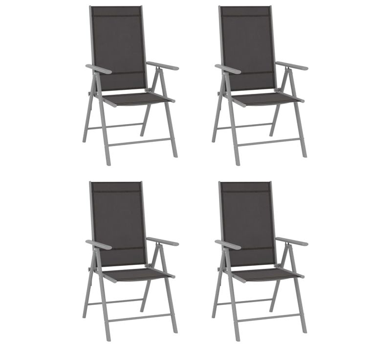 Chaises De Jardin Pliables 4 PCs Textilène Noir