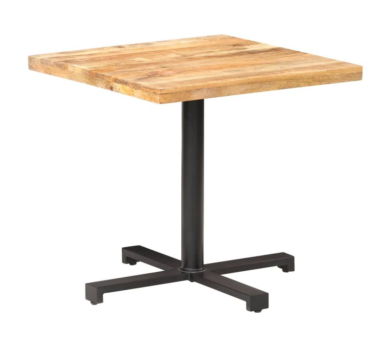 Table De Bistro Carrée 80x80x75 Cm Bois De Manguier Brut