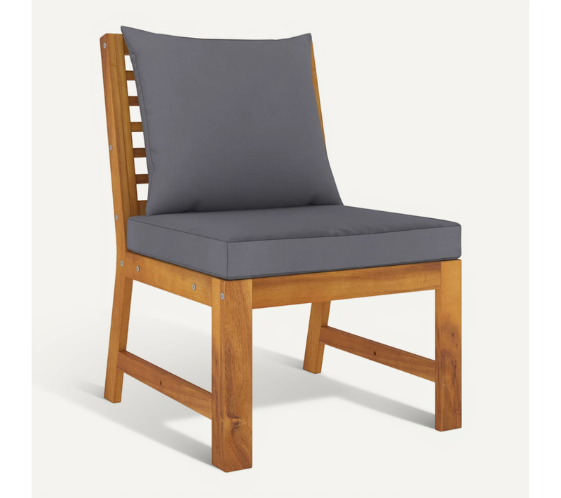 Canapé Central Sectionnel Avec Coussin Gris Foncé Bois D'acacia Durable