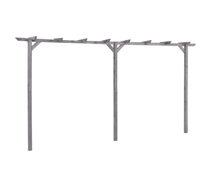 Pergola De Jardin Gris 400x40x205 Cm Bois De Pin Imprégné