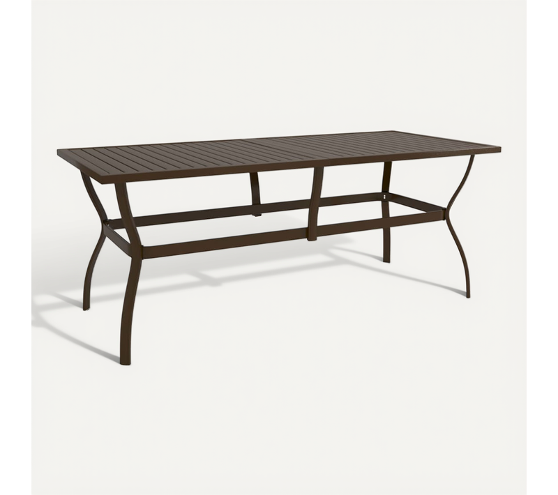 Table De Jardin Marron 190x80x72 Cm Acier