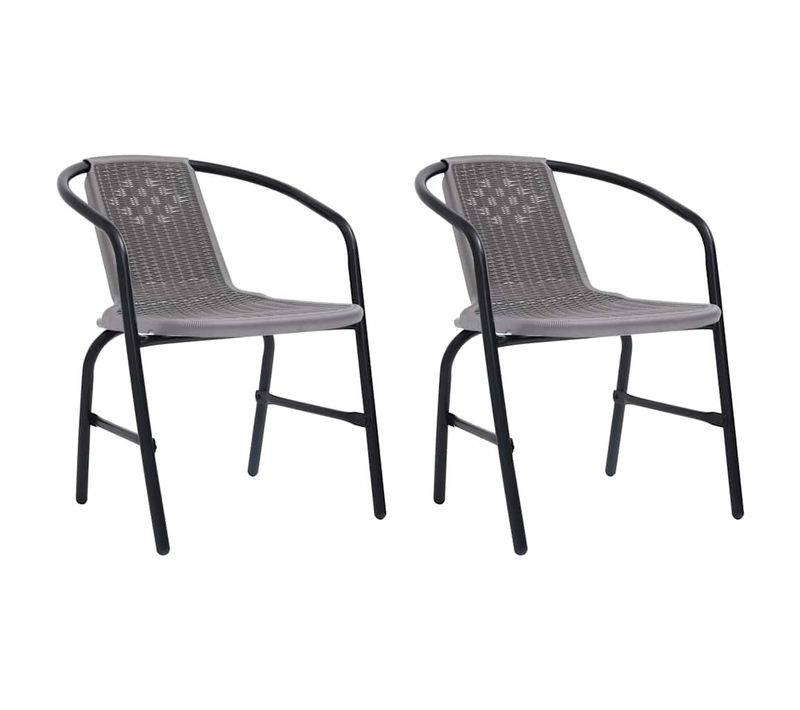 Chaises De Jardin Lot De 2 Plastique Rotin Et Acier 110 Kg