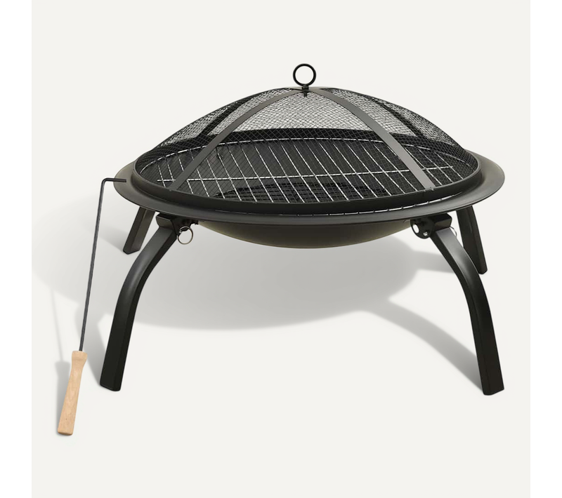 Foyer Et Barbecue Avec Tisonnier 2 En 1 56x56x49 Cm Acier