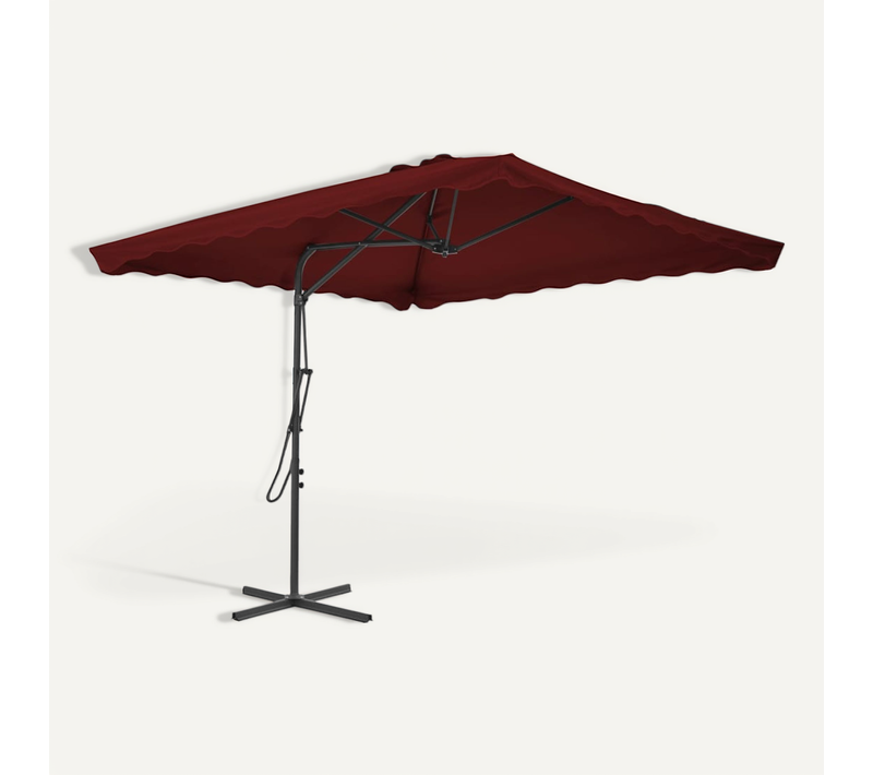 Parasol De Jardin Et Mât En Acier Rouge Bordeaux 250x250x230 Cm