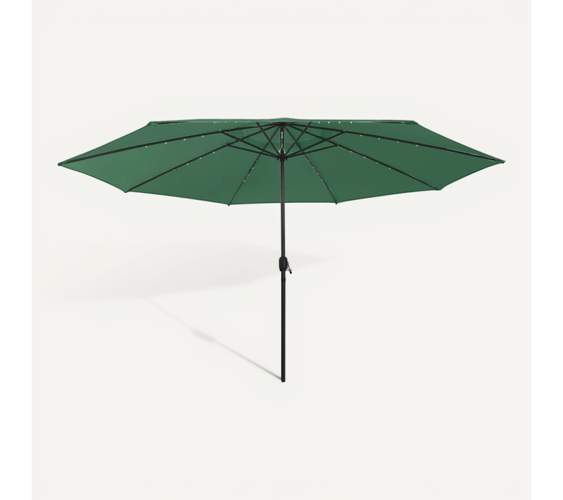 Parasol De Jardin Avec Lumières LED Et Mât En Métal 400 Cm Vert