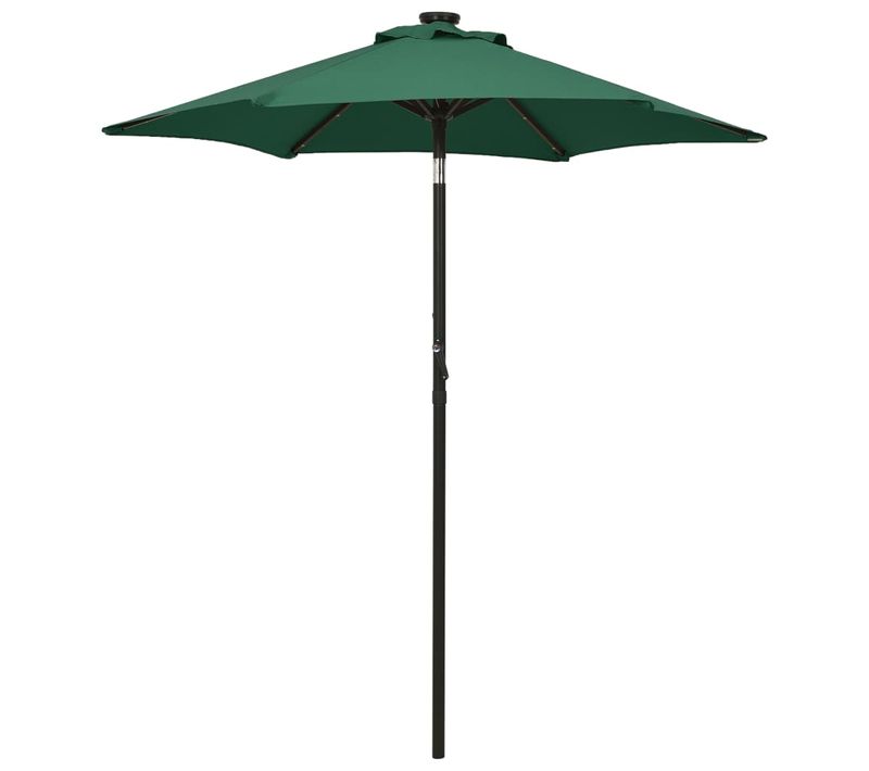 Parasol De Jardin Avec Lumières LED Vert 200x211 Cm Aluminium