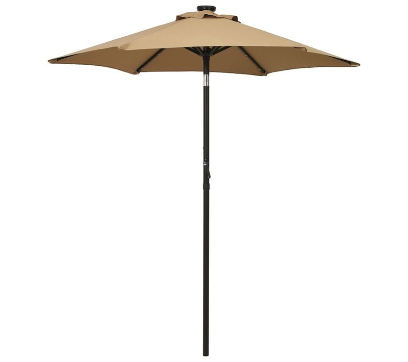 Parasol Avec Lumières LED Taupe 200x211 Cm Aluminium