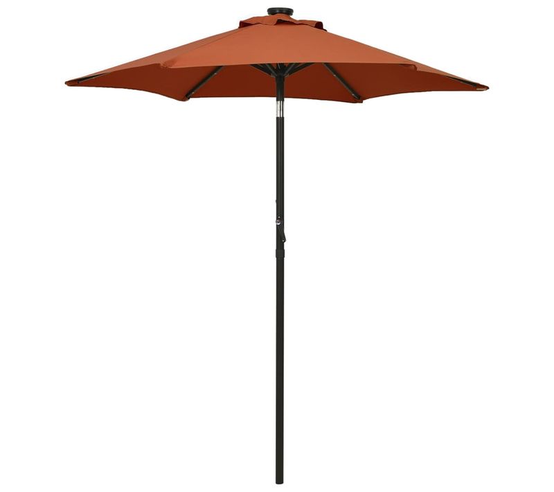 Parasol De Jardin Avec Lumières LED Terre Cuite Aluminium