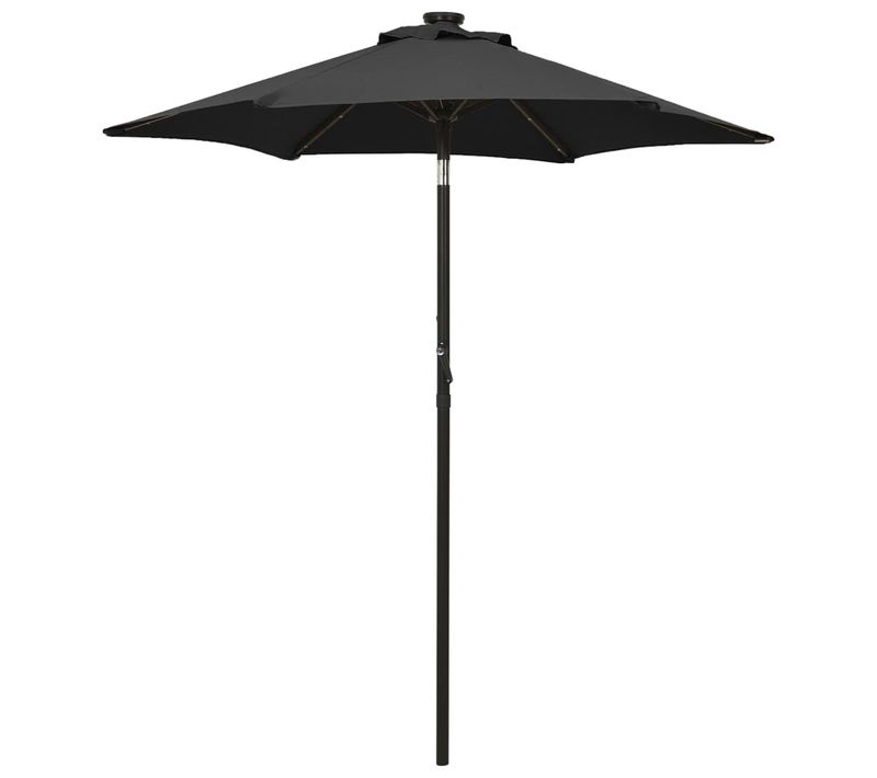 Parasol Avec Lumières LED Noir 200x211 Cm Aluminium