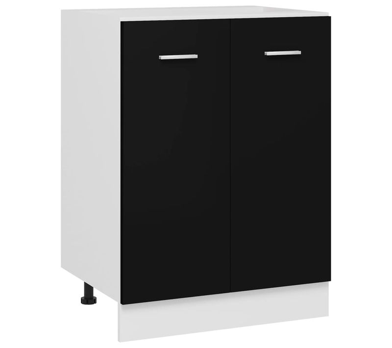 Meuble Bas "lyon" Noir 60 X 46 X 81,5 Cm Bois Contreplaqué