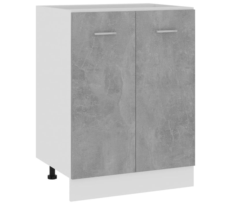 Meuble Bas "lyon" Gris Béton 60 X 46 X 81,5 Cm Bois Contreplaqué