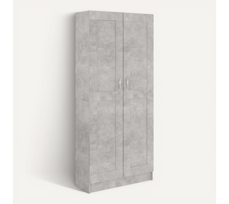 Bibliothèque Gris Béton 82,5x30,5x185,5 Cm Bois Contreplaqué