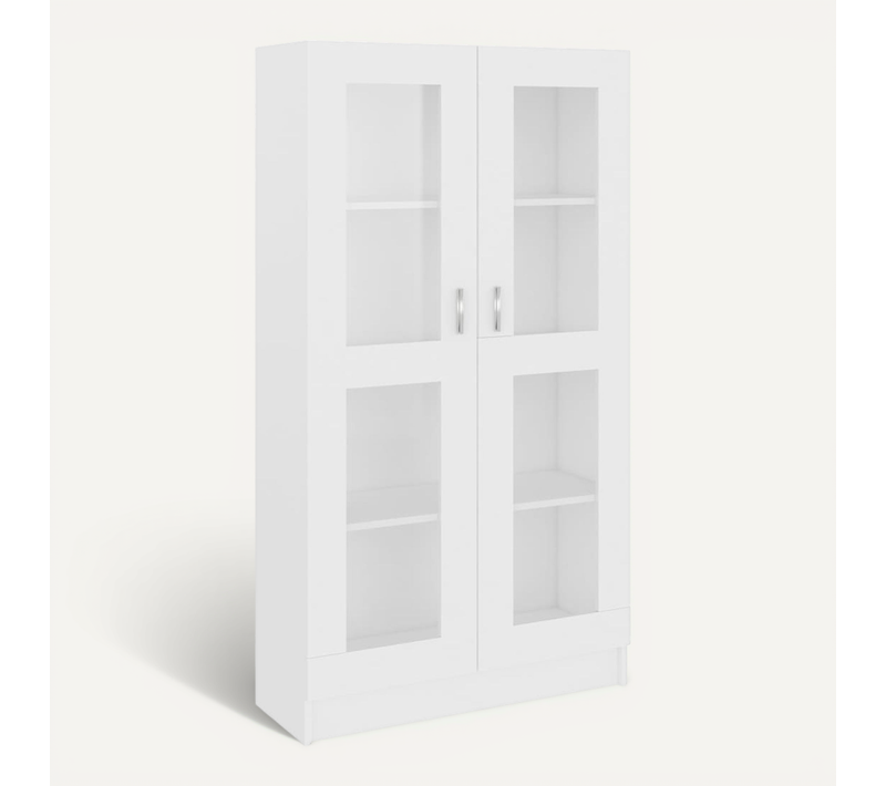 Vitrine Blanc 82,5x30,5x150 Cm Avec Vitres Murale