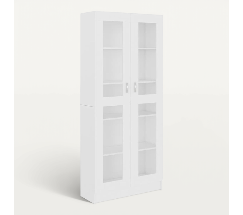 Vitrine Blanc 82,5x30,5x185,5 Cm Avec Vitres Murale