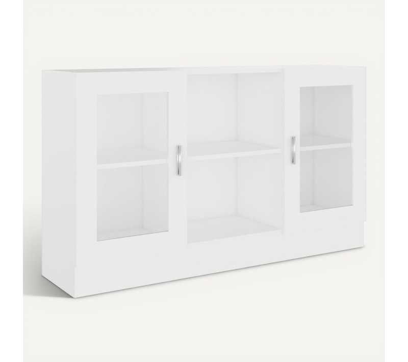 Armoire À Vitrine Blanc 120x30,5x70 Cm Bois Contreplaqué