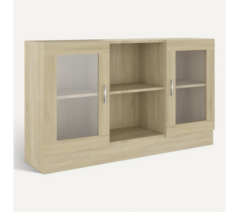 Armoire À Vitrine Chêne Sonoma 120x30,5x70 Cm Bois Contreplaqué