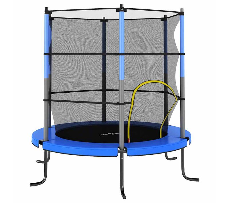 Trampoline Avec Filet De Sécurité Rond 140x160 Cm Bleu