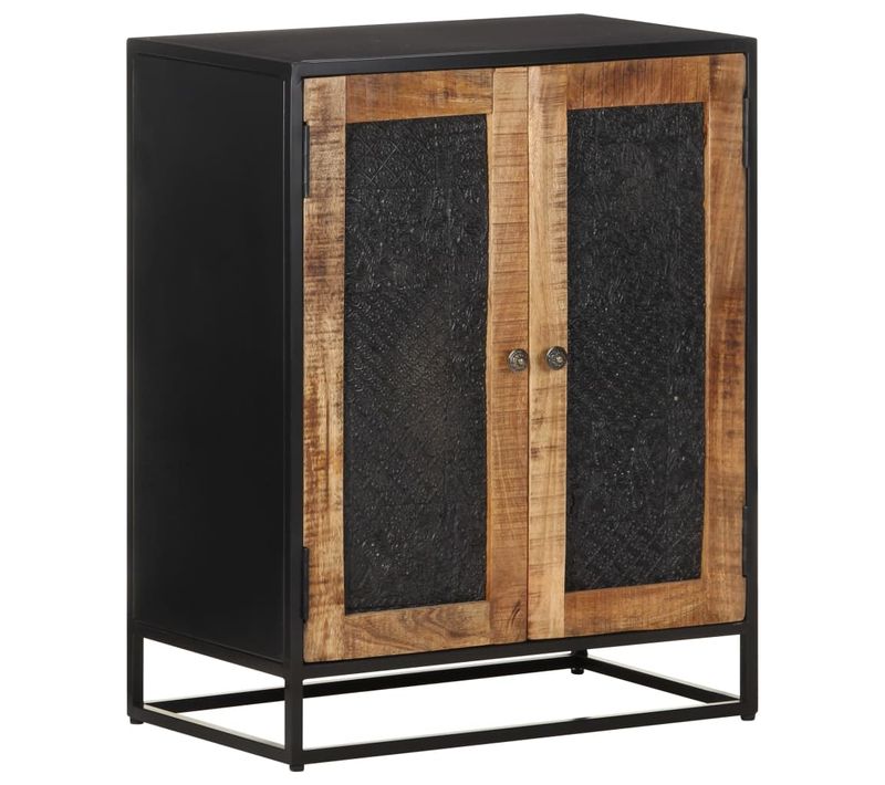 Buffet 60x35x75 Cm Bois De Manguier Brut
