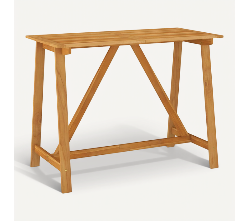 Table De Bar De Jardin 140x70x104 Cm Bois D'acacia Massif