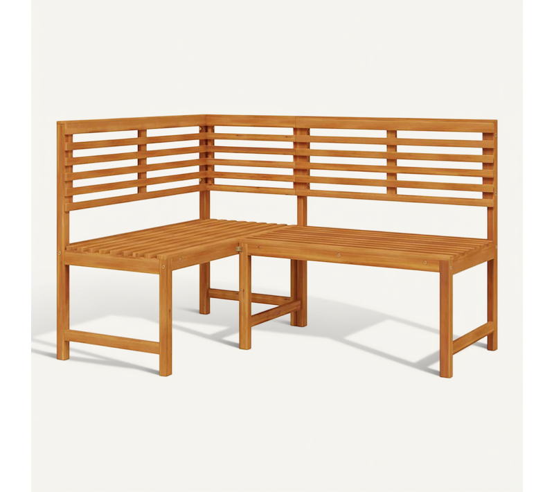 Banc D'angle De Jardin 140 Cm Bois Solide D'acacia Meuble De Patio Terrasse Cour Extérieur