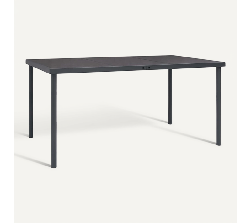 Table À Dîner D'extérieur Anthracite 150x90x74 Cm Acier