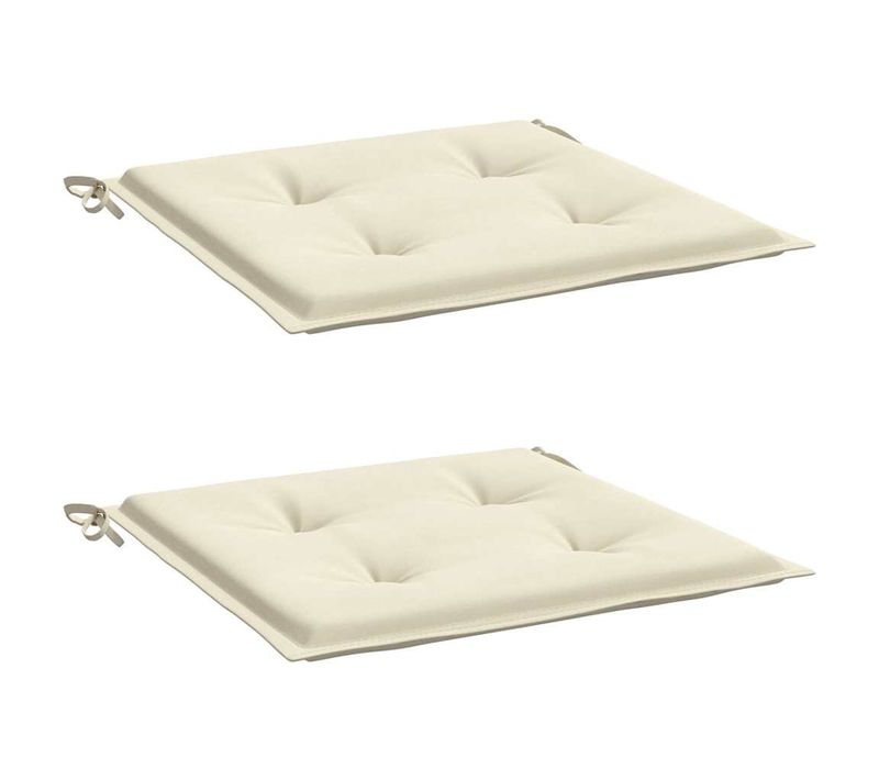 Coussins De Chaise Jardin Lot De 2 Crème 40x40x4cm Tissu Oxford