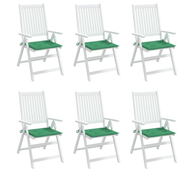 Coussins De Chaise Jardin Lot De 6 Vert 40x40x3 Cm Tissu Oxford