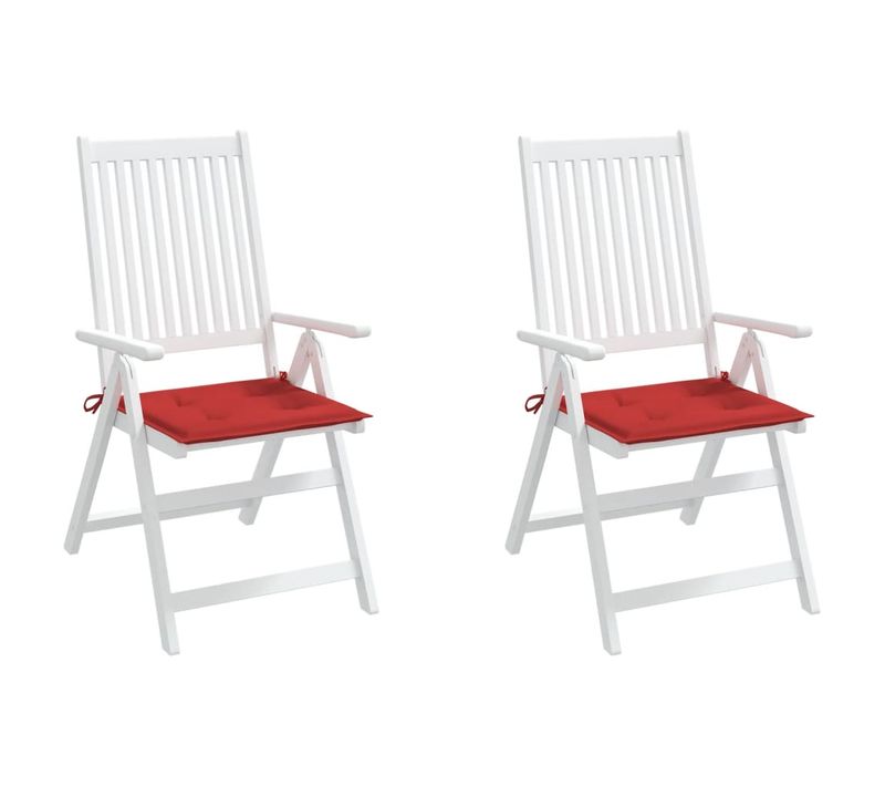 Coussins De Chaise Jardin Lot De 2 Rouge 40x40x3cm Tissu Oxford
