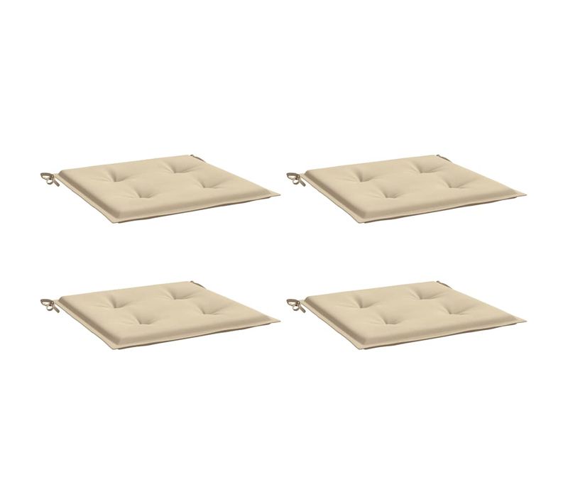 Coussins De Chaise Jardin Lot De 4 Beige 50x50x4cm Tissu Oxford