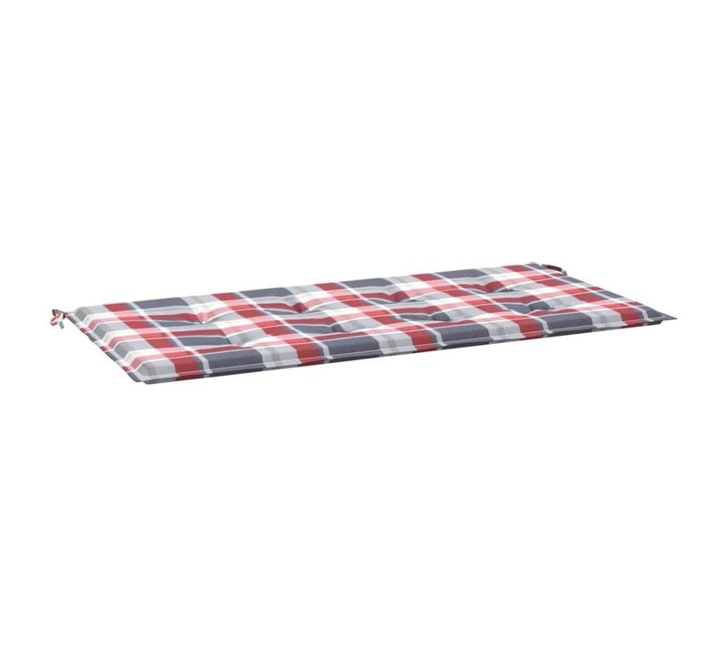 Coussin De Banc De Jardin Motif À Carreaux Rouges 100x50x3cm
