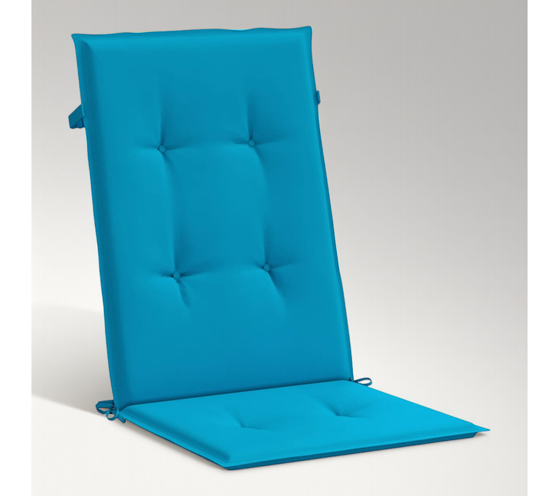 Coussins De Chaise De Jardin À Dossier Haut Lot De 6 Bleu Tissu