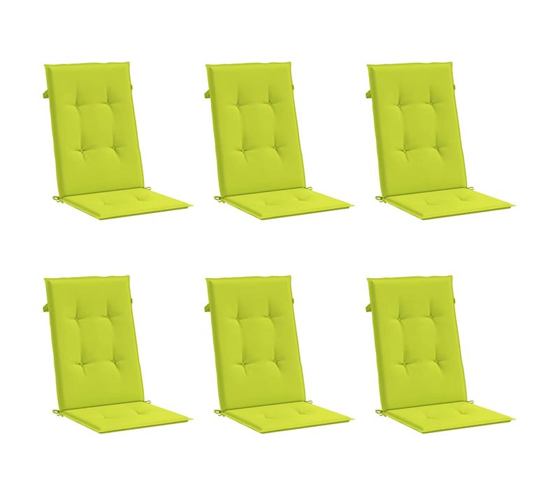 Coussins De Chaise De Jardin À Dossier Haut Lot De 6 Vert Vif
