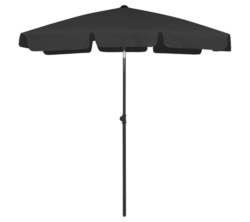 Parasol De Plage Noir 180x120 Cm