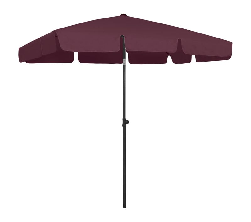 Parasol De Plage Rouge Bordeaux 200x125 Cm