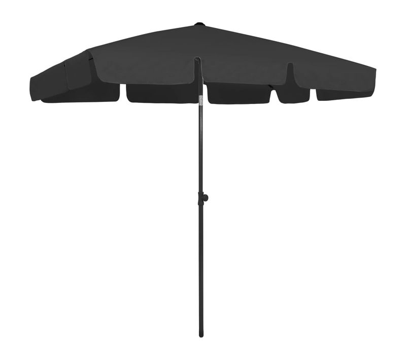 Parasol De Plage Noir 200x125 Cm