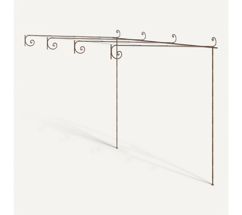 Pergola De Jardin 4x3x2,5 M Fer Brun Antique Tonnelle