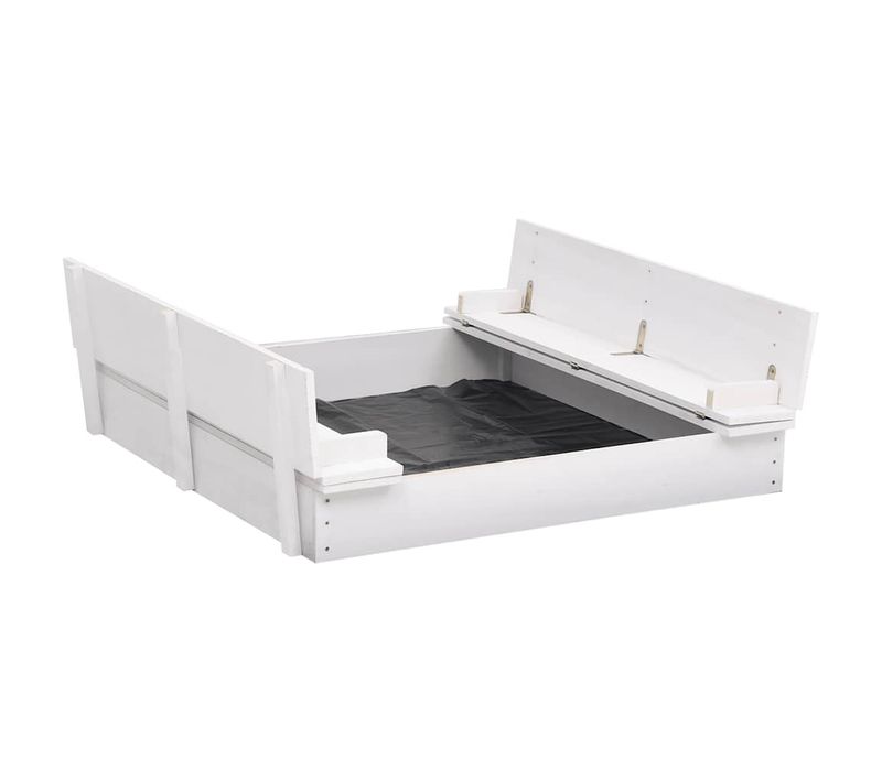 Bac à Sable Bois De Sapin Blanc 95x90x15 Cm