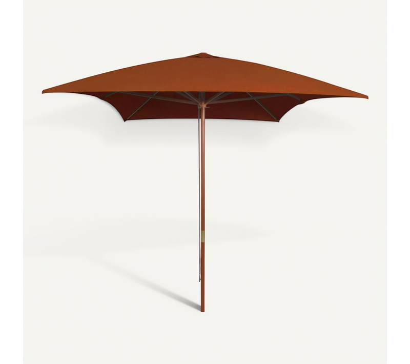 Parasol D'extérieur Avec Mât En Bois Terre Cuite 200x300 Cm