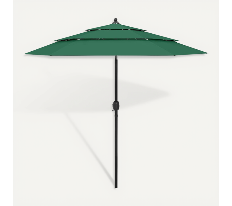 Parasol à 3 Niveaux Avec Mât En Aluminium Vert 2,5 M