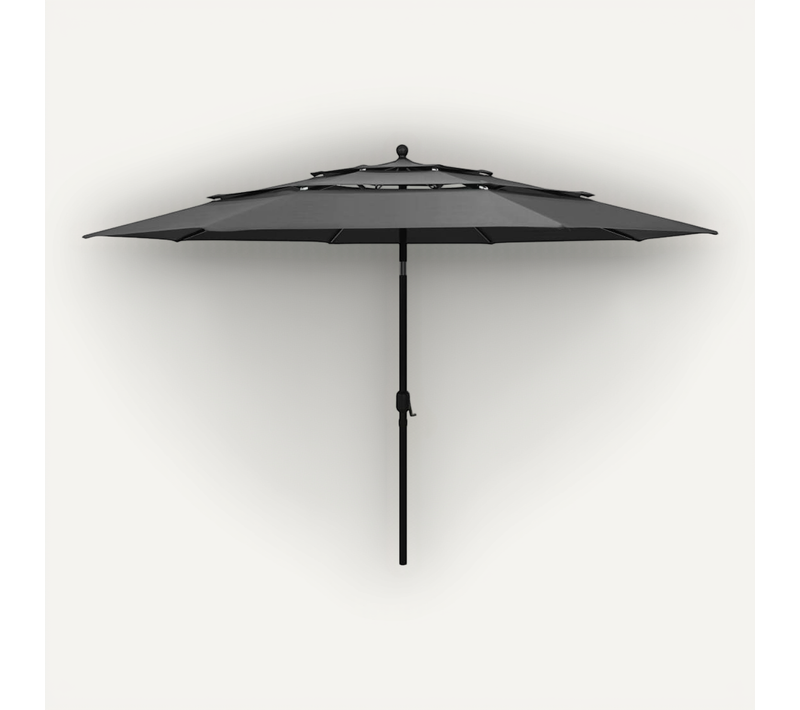 Parasol De Jardin à 3 Niveaux Avec Mât En Aluminium Anthracite