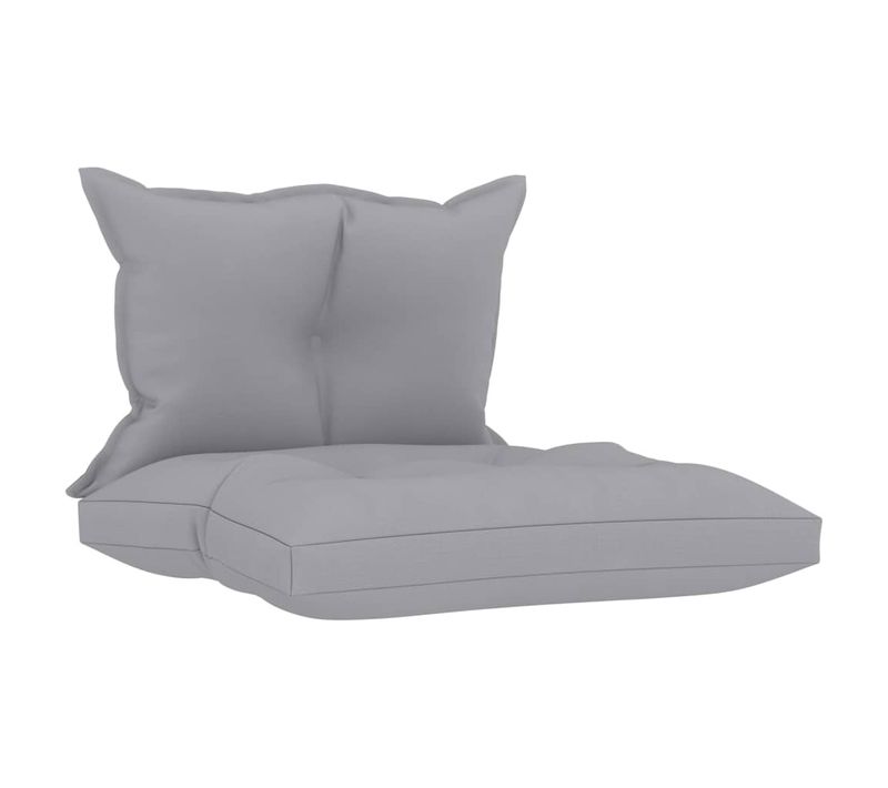 Coussins De Palette Lot De 2 Gris Tissu