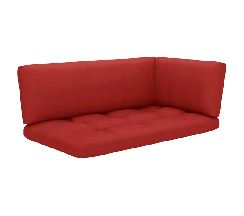 Coussins De Palette 3 PCs Rouge Tissu
