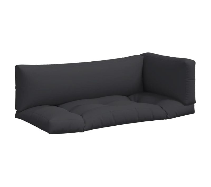 Coussins De Palette Lot De 3 Noir Tissu