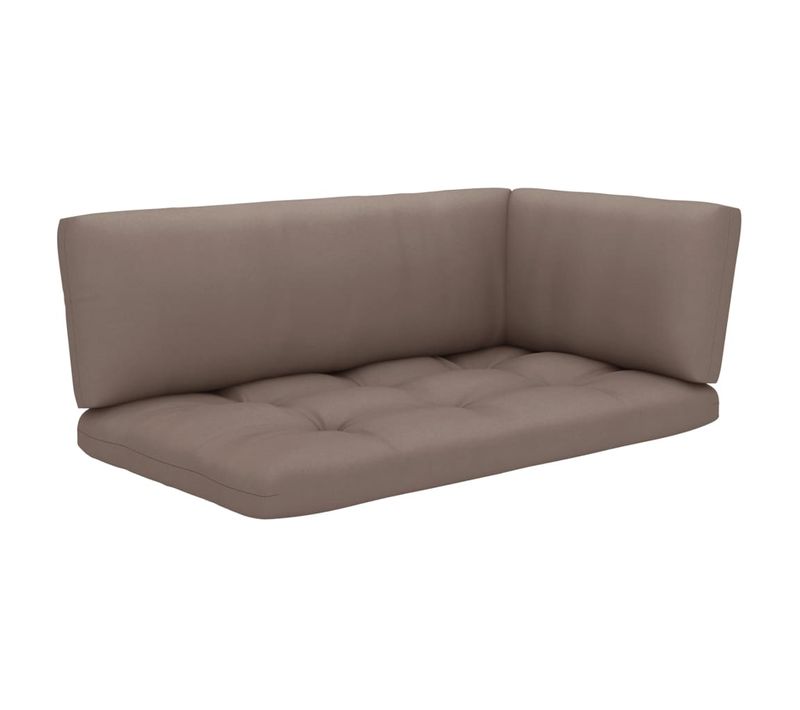 Coussins De Palette 3 PCs Taupe Tissu