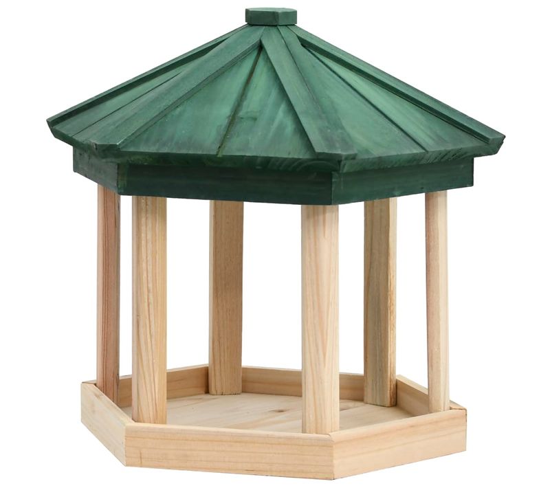 Mangeoire À Oiseaux Octogone Bois De Sapin 33x30 Cm