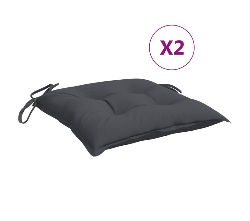 Coussins De Chaise Lot De 2 Anthracite 50x50x7 Cm Tissu Oxford